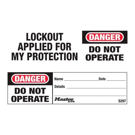 Master Lock Master Lock Safety inDo Not Operatein Maintenance Tag, English, Pkg Qty 100,  S297